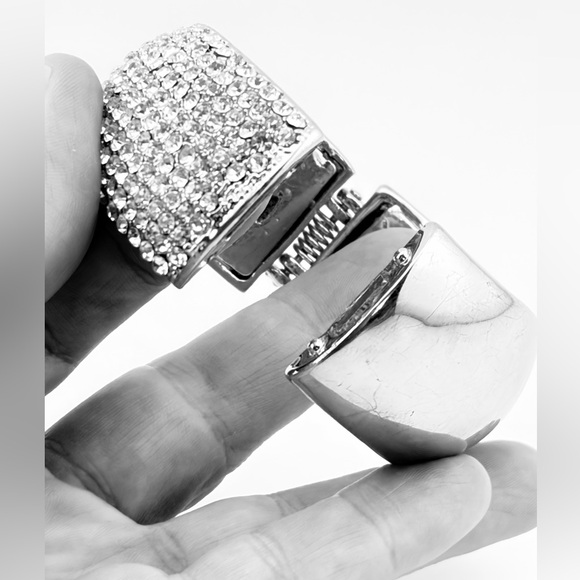 RARE Vintage Rhinestone Clasper Bracelet Midcentury Hollywood - Picture 10 of 10